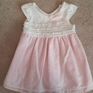 Pink and white cotton dress